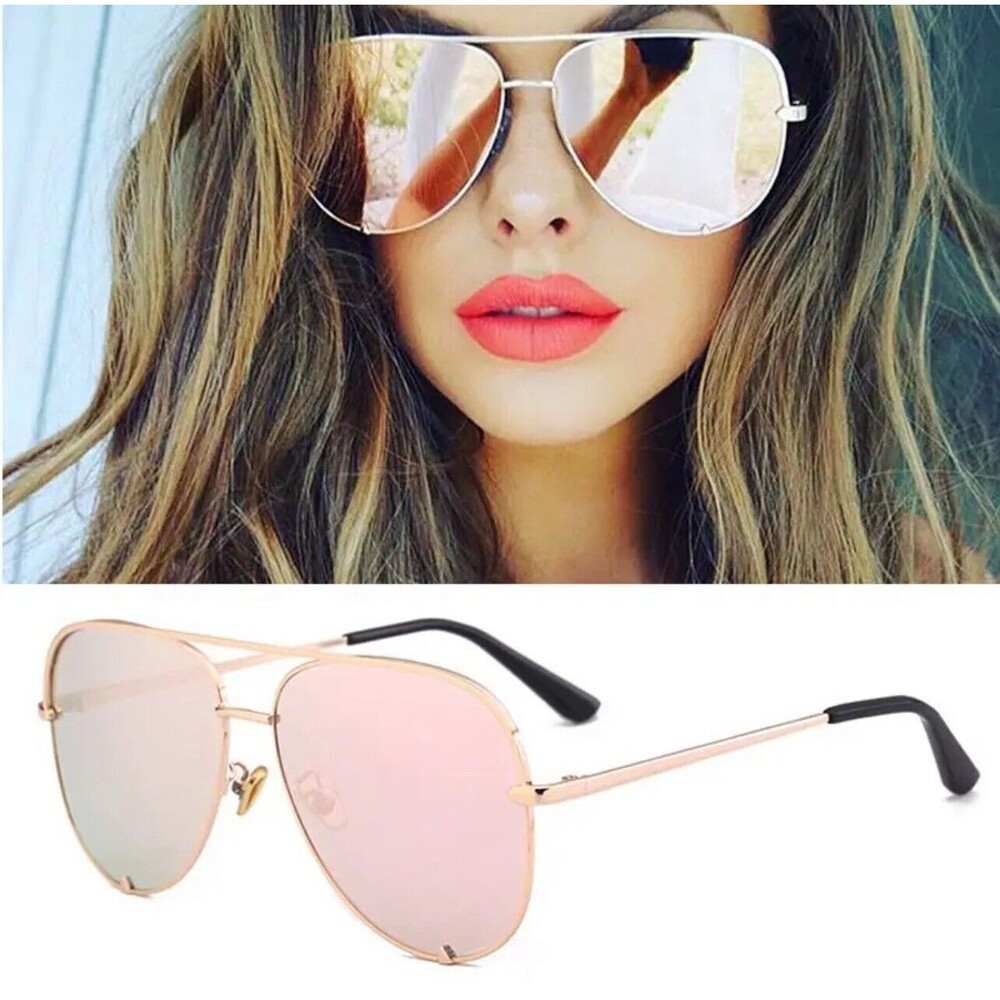 Big Aviator  XXL "Talon" OVERSIZED Metal Gold PINK Women Sunglasses Shadz GAFAS
